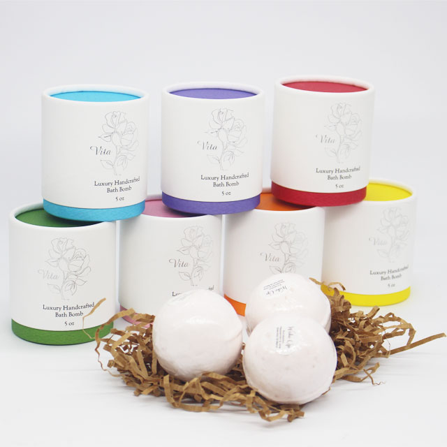 Handmade bath bomb soap packaging paper tube