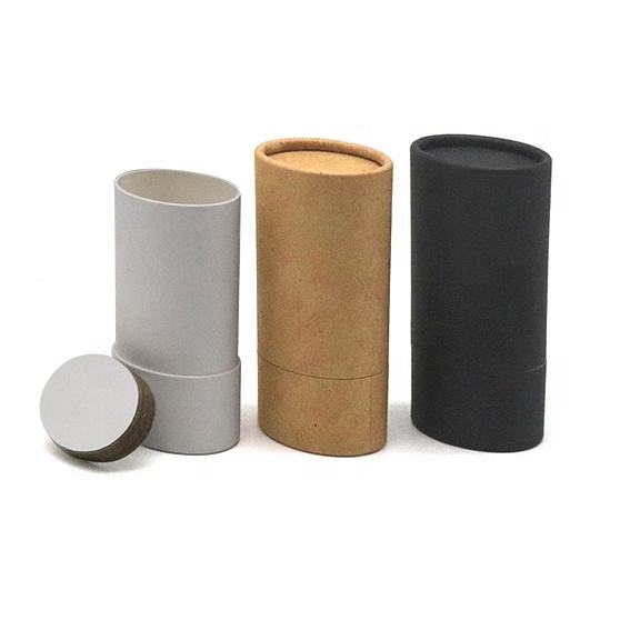 Natural brown Kraft cardboard deodorant oval push-up paper tube