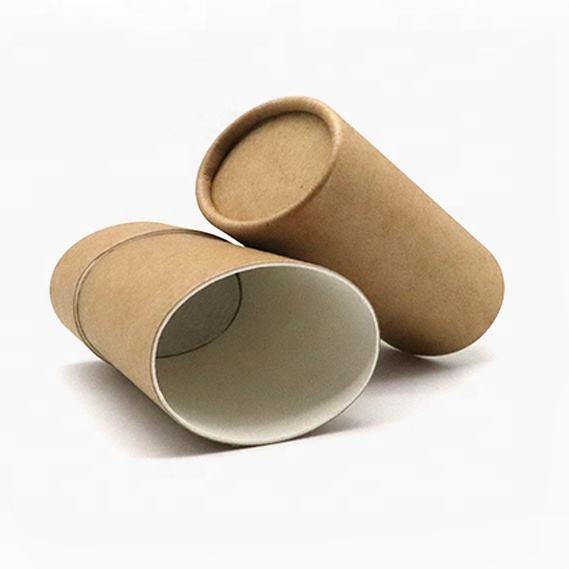 Natural brown Kraft cardboard deodorant oval push-up paper tube - Image 4