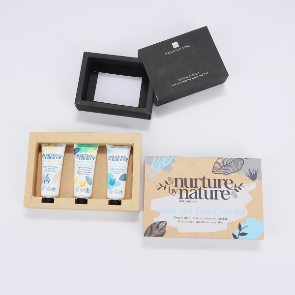 Natural brown Kraft paper drawer folding box for hand and foot care set - Image 2