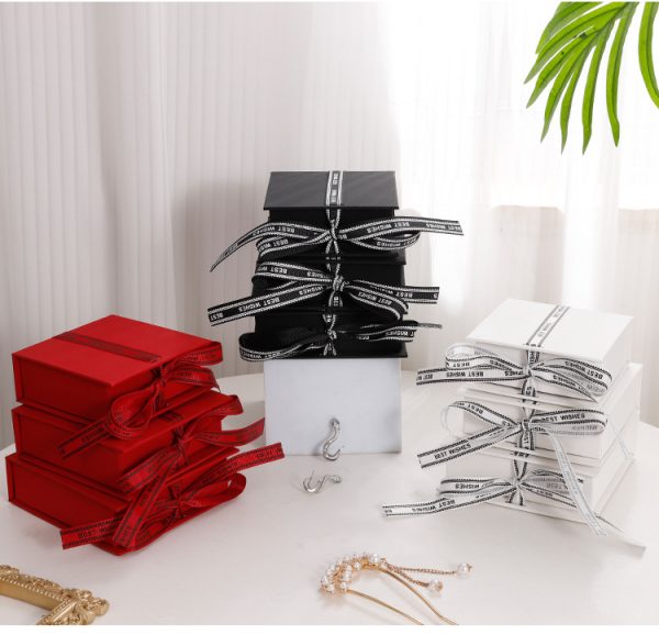 Jewellery ribbon gift box for Ring Necklaces Bracelet Valentine's Day Gift Packaging - Image 4