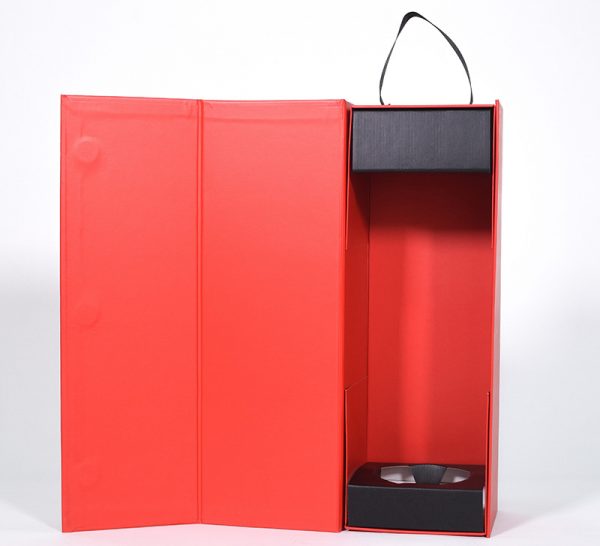 Wholesale wine rigid packaging gift box with handle - Image 2